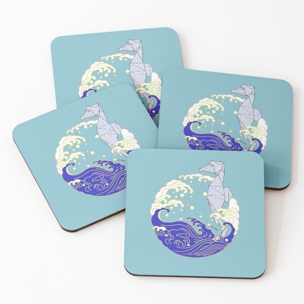 Item preview, Seahorse origami and waves designed and sold by Blacklinesw9.