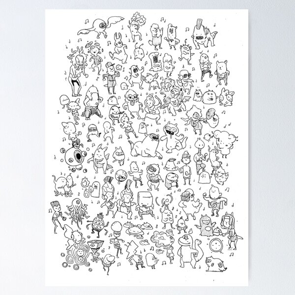 Alien Dance Party 2: Intergalactic Boogaloo BW Poster