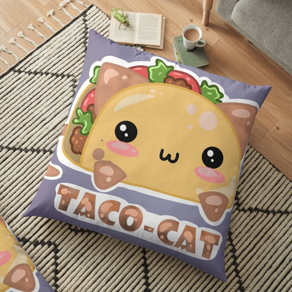 Taco - Cat - by Atieanna Floor Pillow