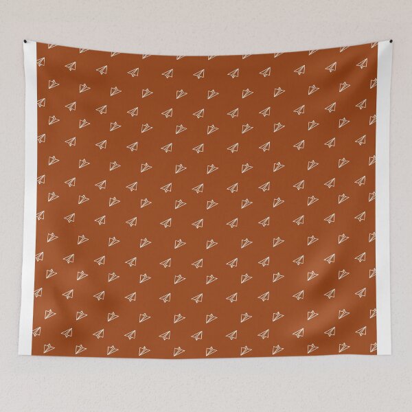 Item preview, Paper planes minimalist pattern on rust background designed and sold by SipAndRead.