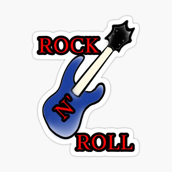 Sticker Guitare Rock - Autocollant Guitare Rock