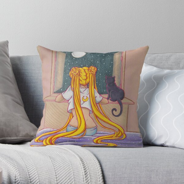 Longing Usagi Throw Pillow