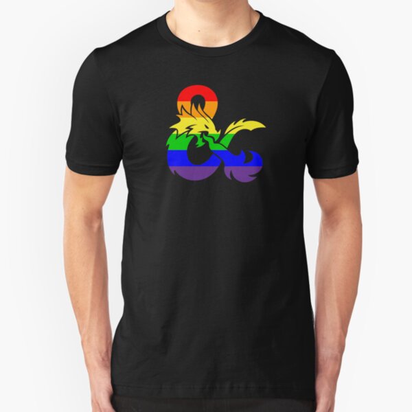LGBTQ+ Pride Flag - Dungeons and Dragons Slim Fit T-Shirt
