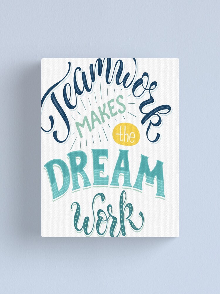 Dream work Print on canvas Motivation print Teamwork décor Quotes canvas Dream works art Work wall art Motivation on sale poster Dream work gift