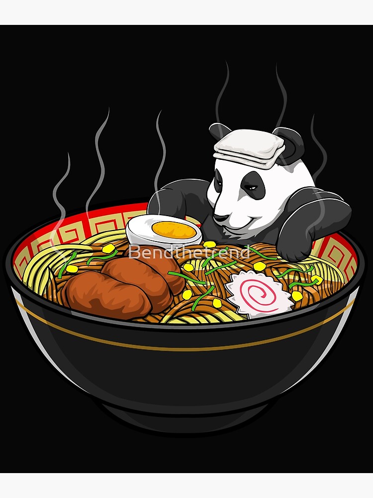 Panda Ramen Bath Japanese Instant Noodle Foodie | Art Print