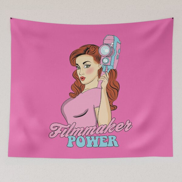 Item preview, Retro Filmmaker Girl Cartoon Art designed and sold by MrEddie10.
