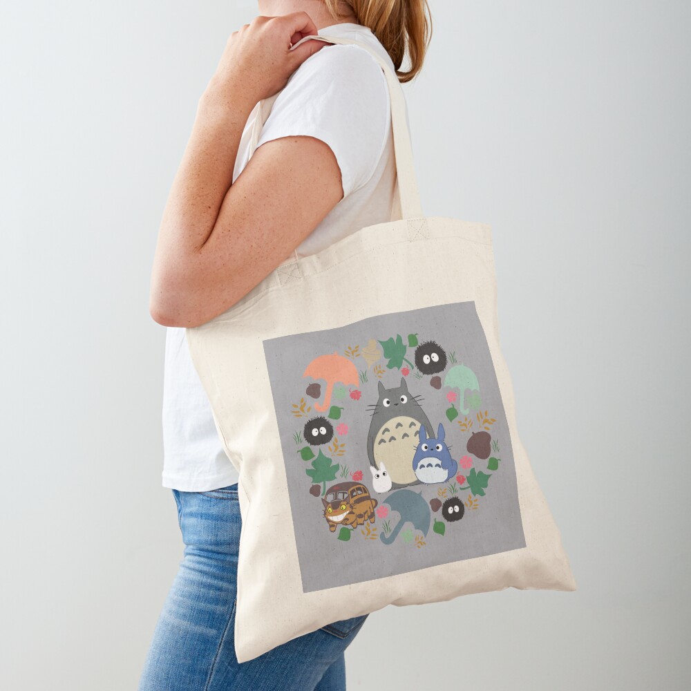 Mein Nachbar Totoro Kranz - Anime, Catbus, Ruß Sprite, Blau Totoro, Weiß Totoro, Senf, Ocker, Regenschirm, Manga, Hayao Miyazaki, Studio Ghibl Stofftasche