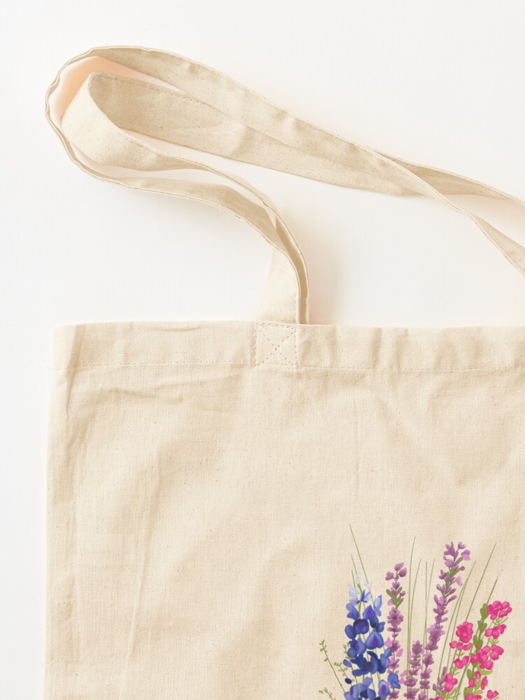 Alternate view of subtle bi pride flowers Tote Bag