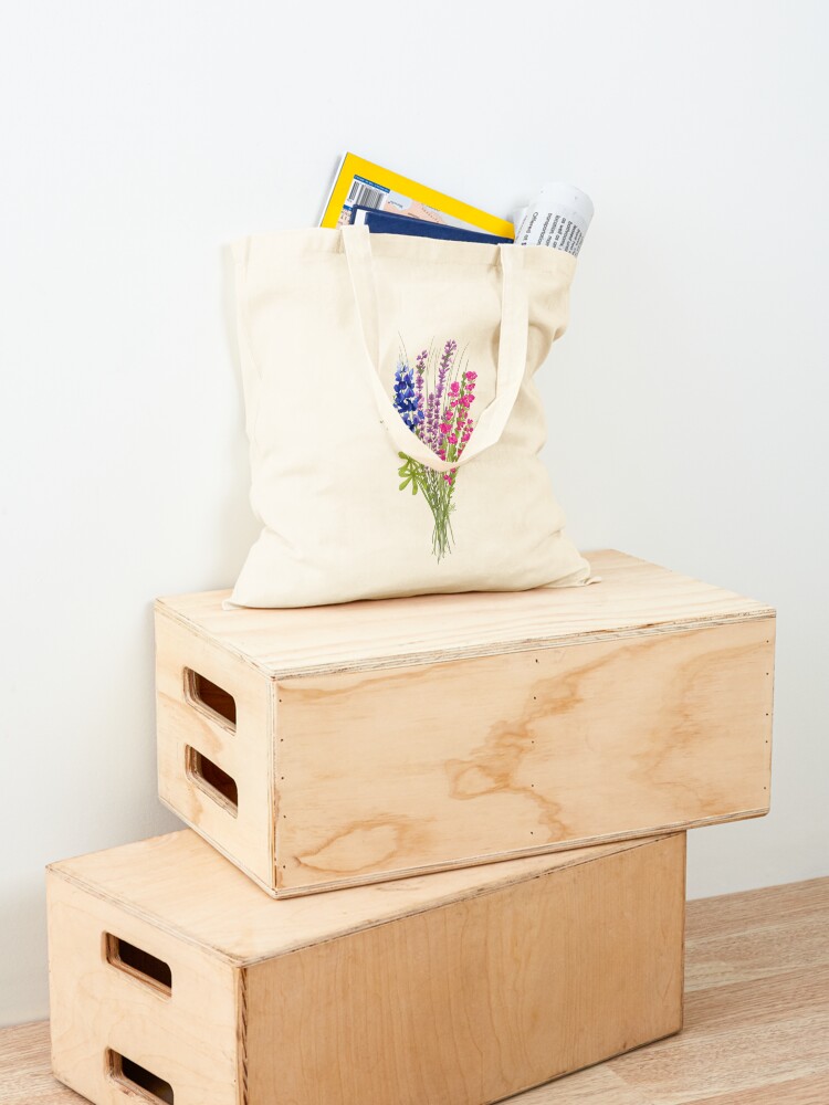 Alternate view of subtle bi pride flowers Tote Bag