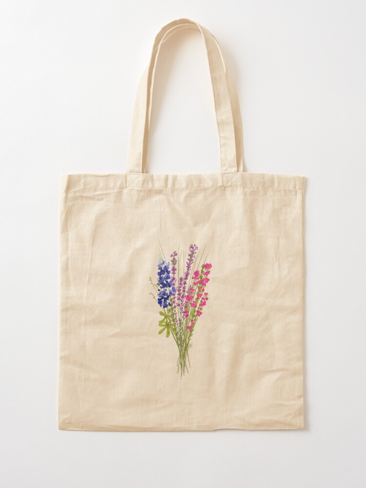 Alternate view of subtle bi pride flowers Tote Bag