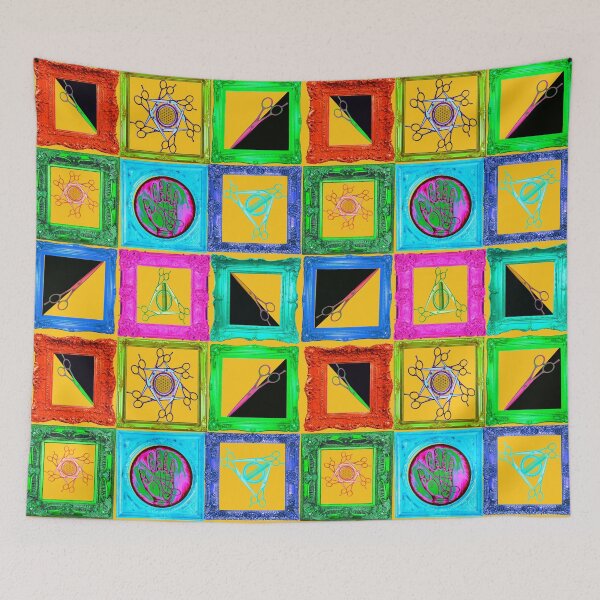 Item preview, Hair Pop Art Quilt in Super Neon  designed and sold by SaltCitySage.