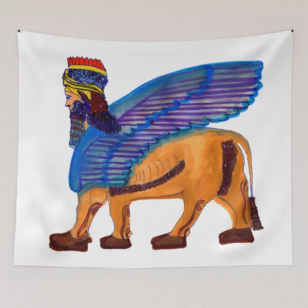Item preview,  Lamassu Assyrian Art  | bull king | historical painting |Mesopotamian influence| Mesopotamia | Assyrian art | mythology  designed and sold by KARTICK DUTTA.