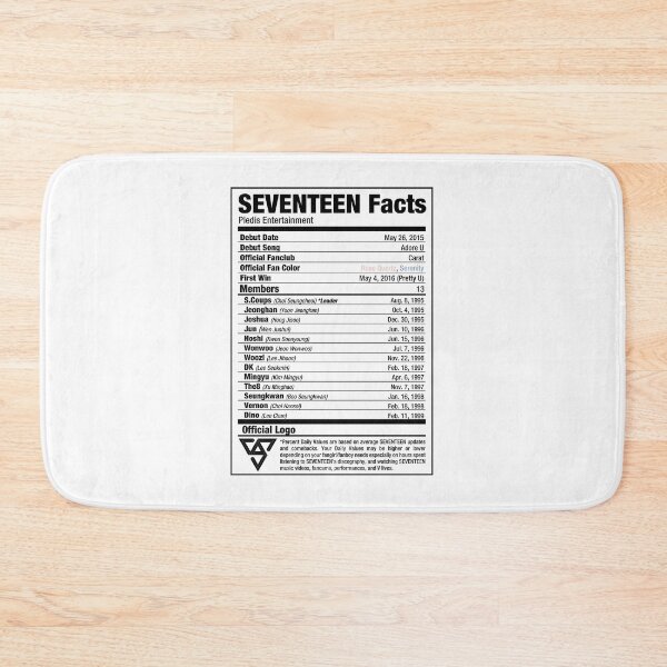Item preview, SEVENTEEN Kpop Nutritional Facts designed and sold by skeletonvenus.