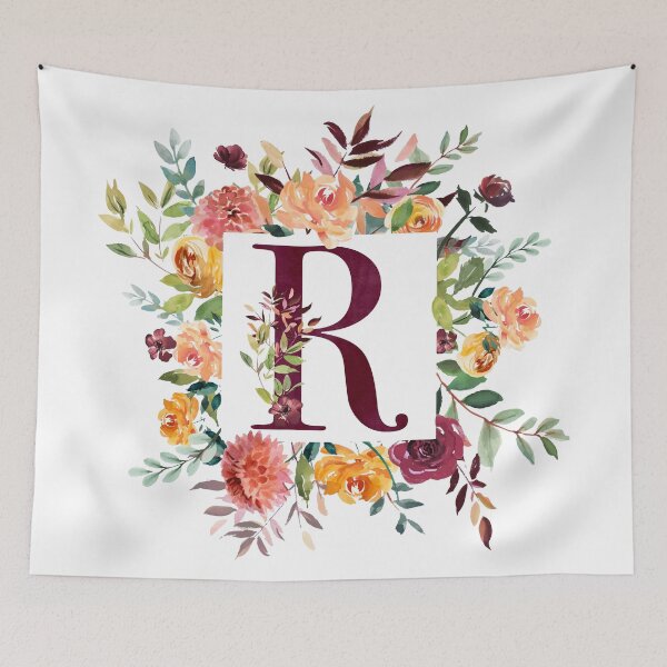 Item preview, Floral Monogram - R designed and sold by Amanda-Lakey.