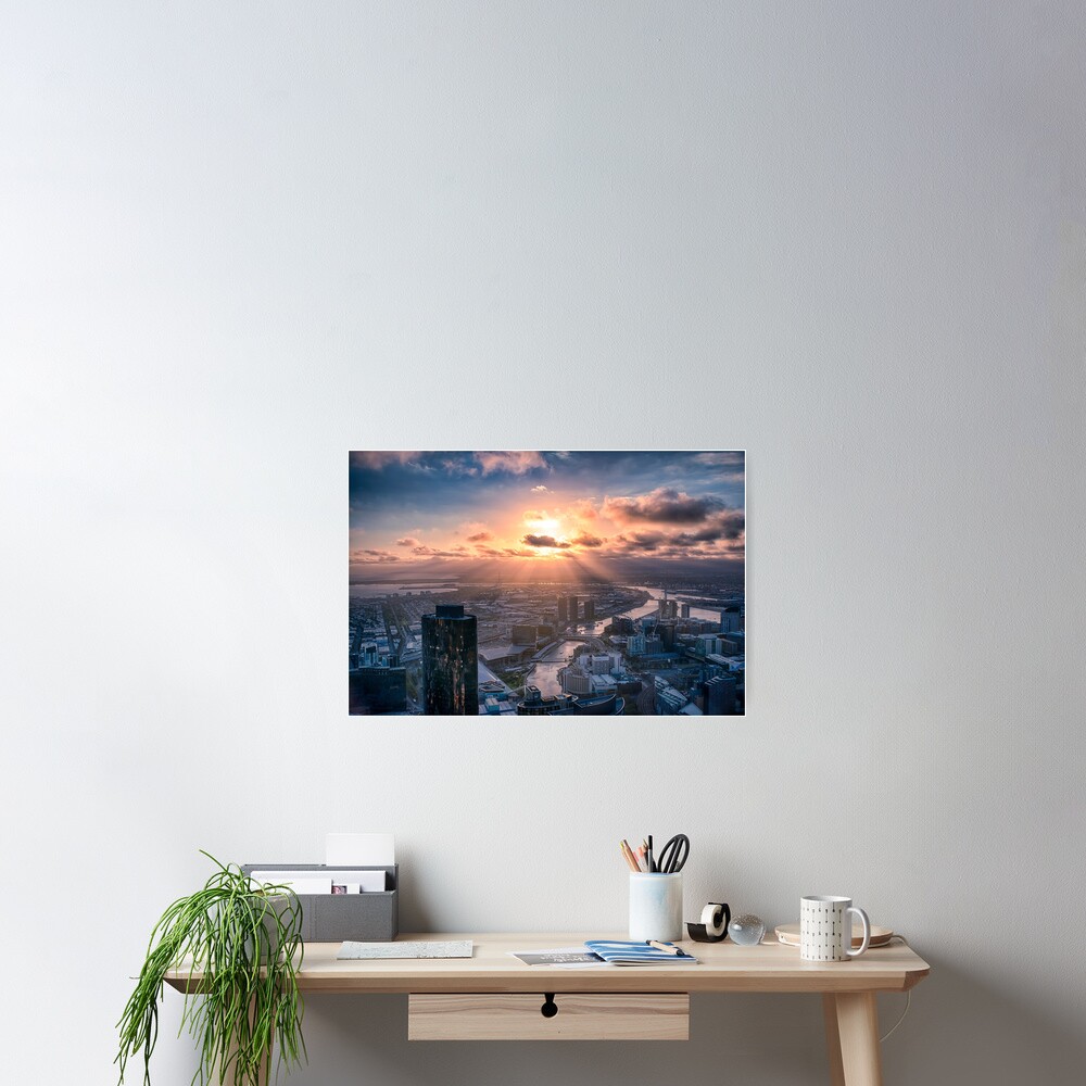 Sunset Beams Poster
