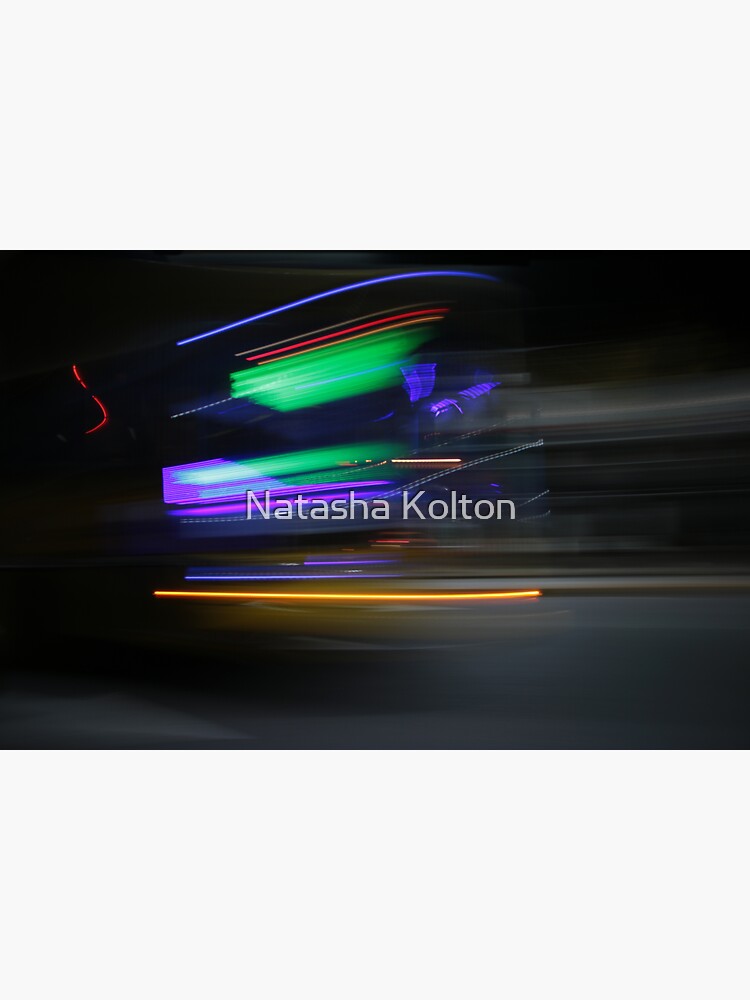 Thumbnail 3 of 3, Sticker, Lumina Neon Shadows · Colored Lights In The Street Nite · Conceptual Abstract Photography designed and sold by natula.