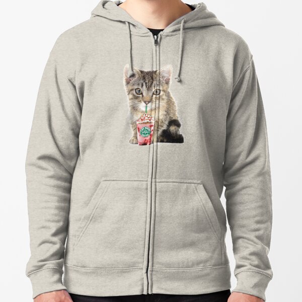 Sweet cat by Alice Monber Zipped Hoodie