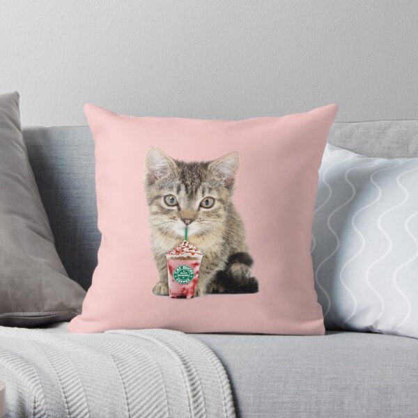Sweet cat by Alice Monber Throw Pillow
