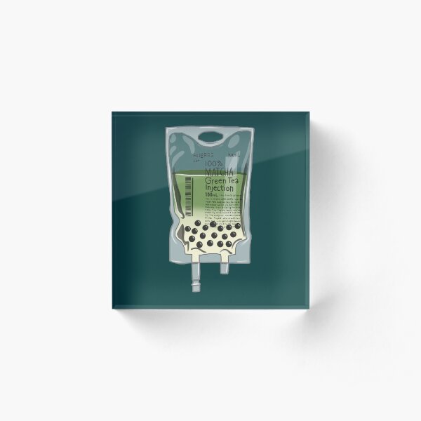 Matcha Green Tea Boba IV Acrylic Block