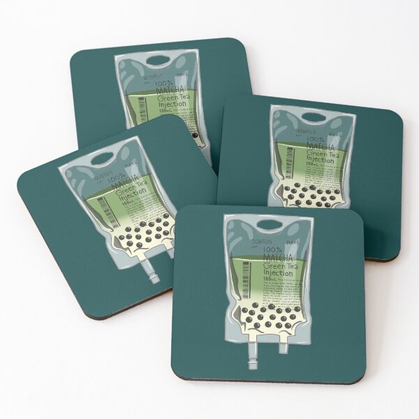 Matcha Green Tea Boba IV Coasters (Set of 4)