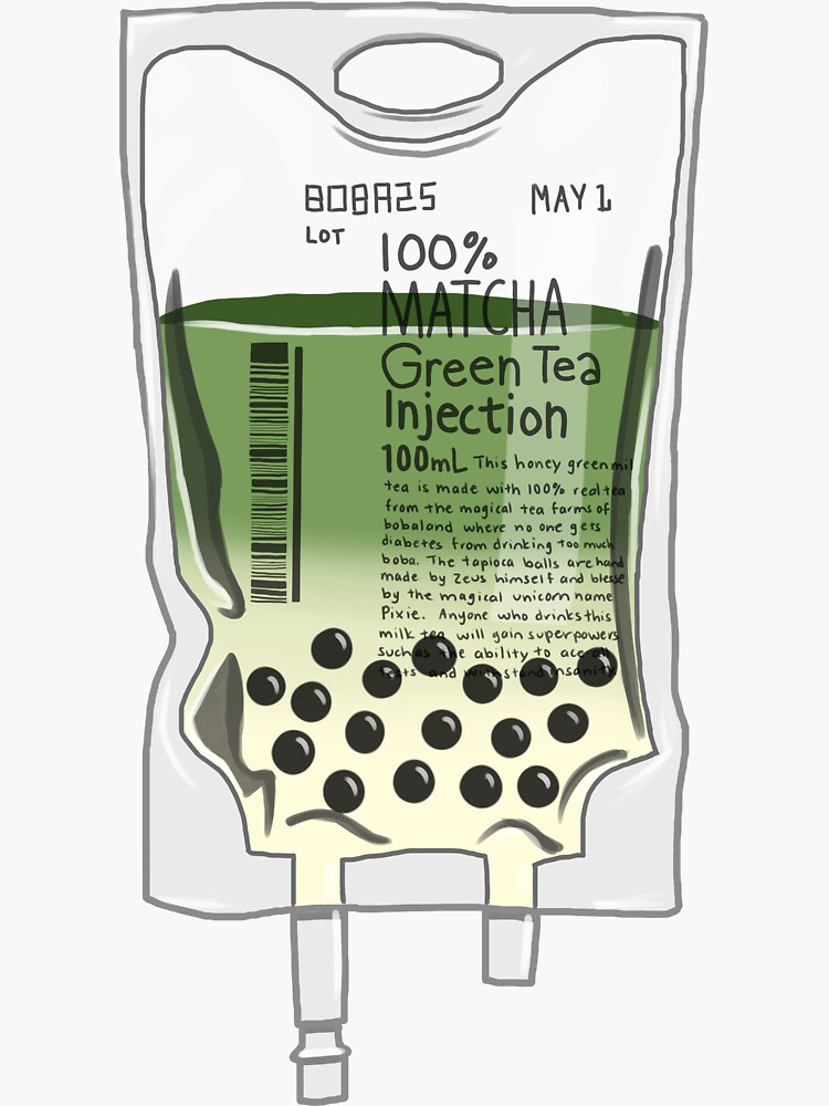 "Matcha Green Tea Boba IV" Sticker for Sale by artistokat Redbubble