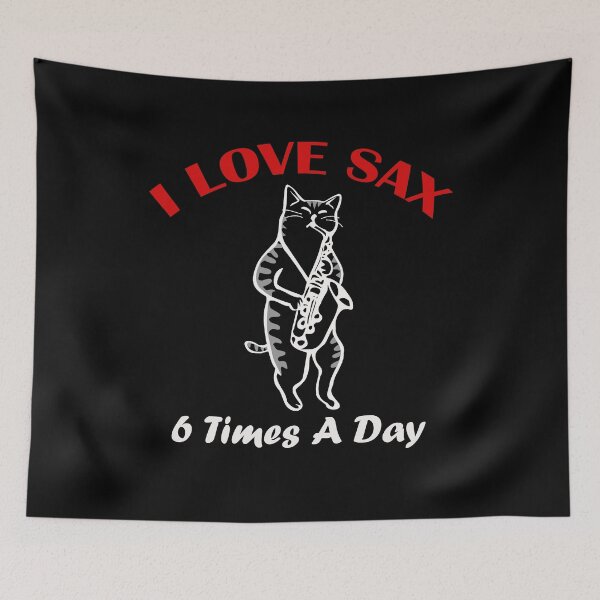 Item preview, Sax Cat, I Love Sax 6 Times A Day designed and sold by mygiftideas.