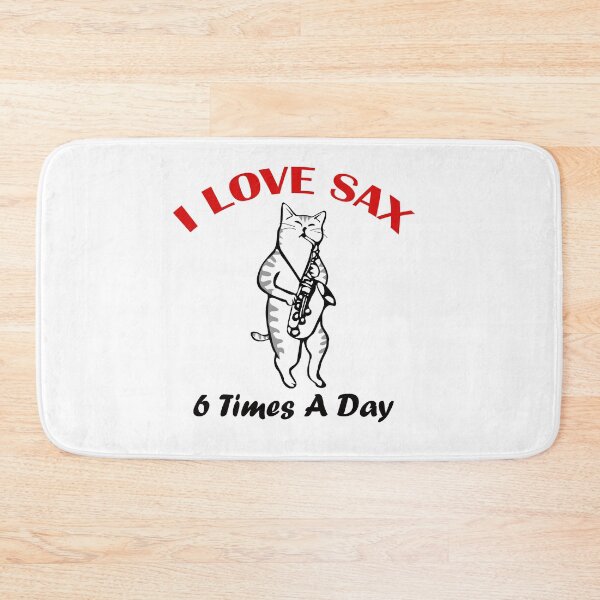 Item preview, Sax Cat, I Love Sax 6 Times A Day designed and sold by mygiftideas.