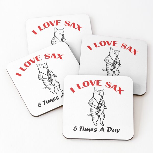 Item preview, Sax Cat, I Love Sax 6 Times A Day designed and sold by mygiftideas.