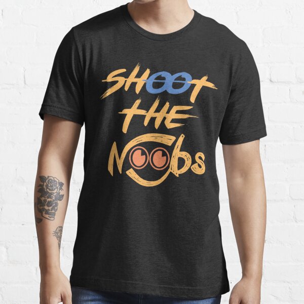Shoot The Noobs Video Gaming Slim Fit T Shirt T Shirt By Zouhirdragon Redbubble - t shirt roblox pro gamer