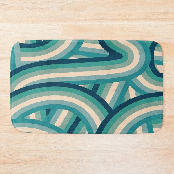 Item preview, Teal Vintage Faded 70's Style Rainbow Stripes designed and sold by itsjensworld.