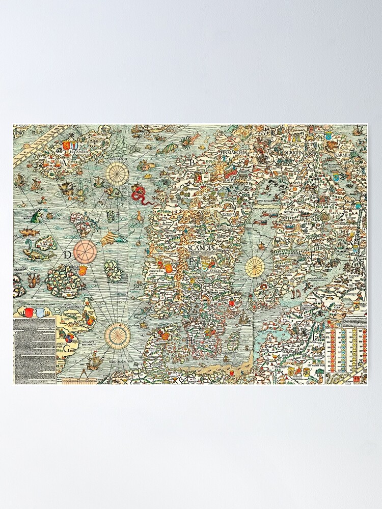 Alternate view of Ancient map Poster