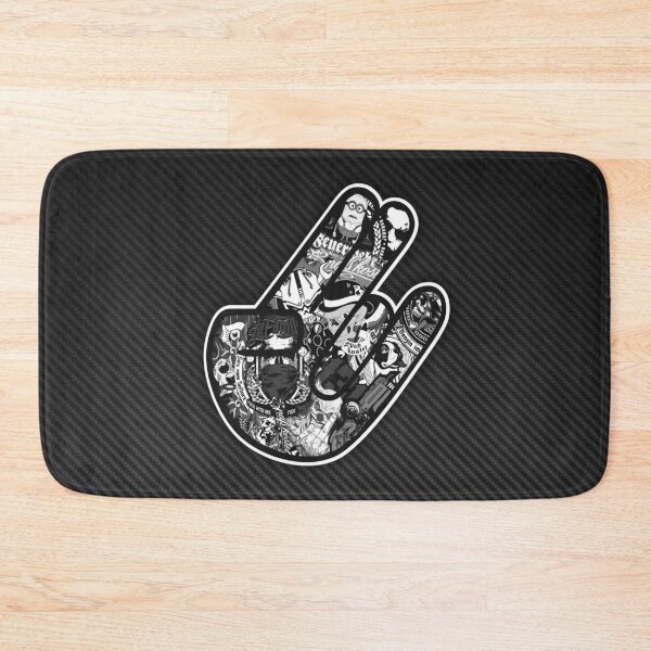 Item preview, Black White Shaka Hand Carbon Fiber Poster – Minimalist Hang Loose Art designed and sold by Road To Track.