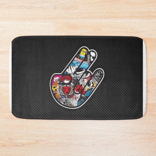 Item preview, Sticker Bomb White Shaka Hand Carbon Fiber Poster – Hang Loose Minimalist Art designed and sold by Road To Track.