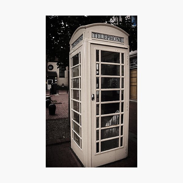 White Phone Box Photographic Print