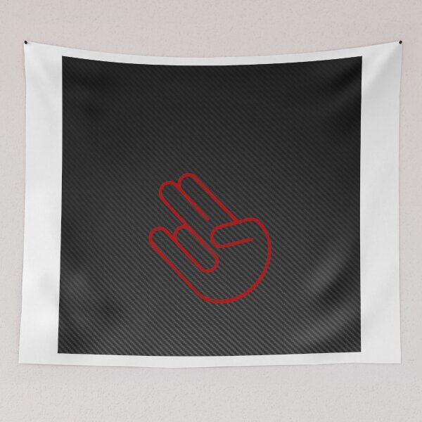 Item preview, Red Shaka Hand Carbon Fiber Poster – Hang Loose JDM Art designed and sold by Road To Track.