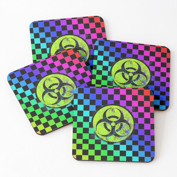 Item preview, Rainbow Checkerboard Distressed Toxic Symbol designed and sold by N0X-LUPUS.