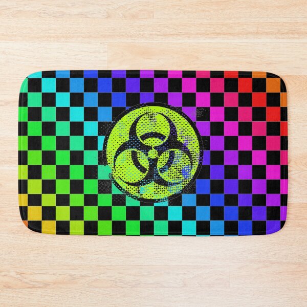 Item preview, Rainbow Checkerboard Distressed Toxic Symbol designed and sold by N0X-LUPUS.