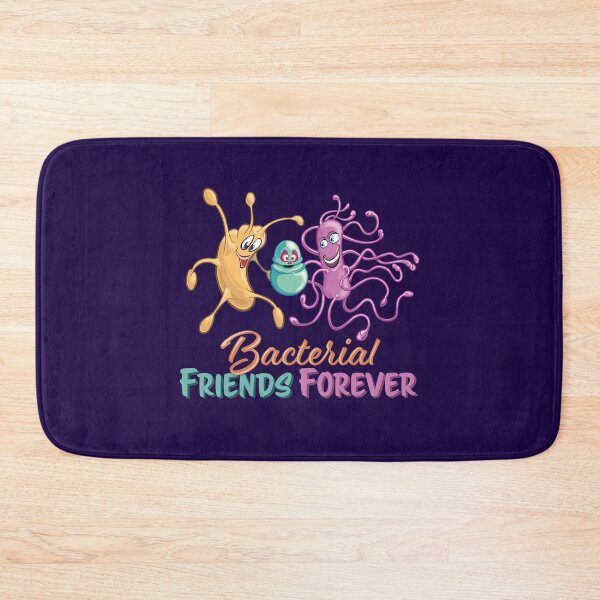 Item preview, Microbiology Funny Cartoon - Bacterial Friends Forever BFF with Retro Vintage Colors and Text designed and sold by Zit-Zat-Zot.