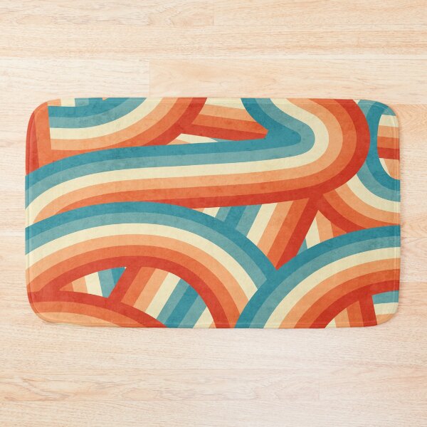 Item preview, Red, Orange, Blue and Cream 70’s Style Rainbow Stripes designed and sold by itsjensworld.