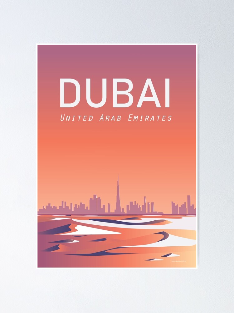 "Dubai Travel Poster United Arab Emirates " Poster for Sale by