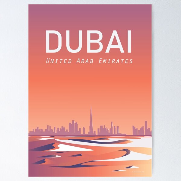 Item preview, Dubai Travel Poster | United Arab Emirates  designed and sold by Arctic frame studio.