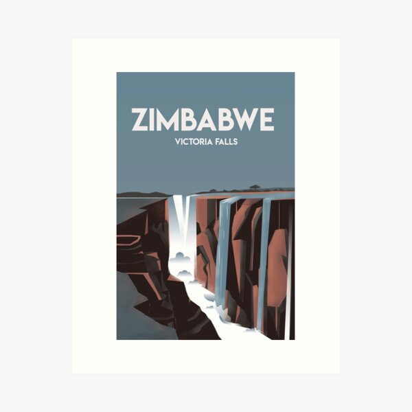 Item preview, Zimbabwe victoria falls  | Vintage Travel Poster |Zimbabwe poster | City poster  designed and sold by Arctic frame studio.