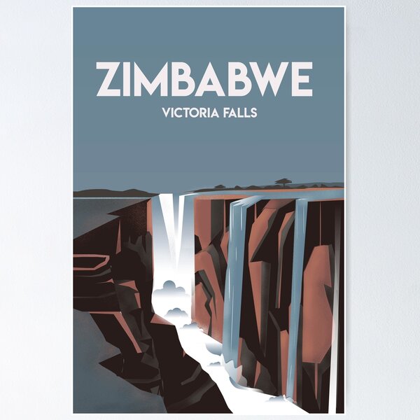 Item preview, Zimbabwe victoria falls  | Vintage Travel Poster |Zimbabwe poster | City poster  designed and sold by Arctic frame studio.