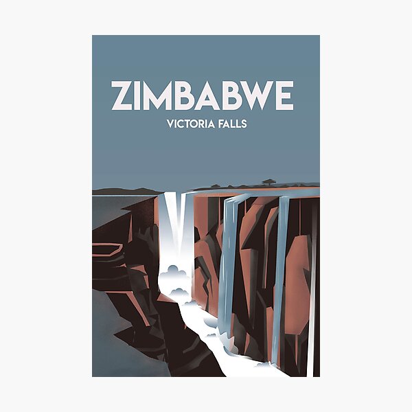 Item preview, Zimbabwe victoria falls  | Vintage Travel Poster |Zimbabwe poster | City poster  designed and sold by Arctic frame studio.
