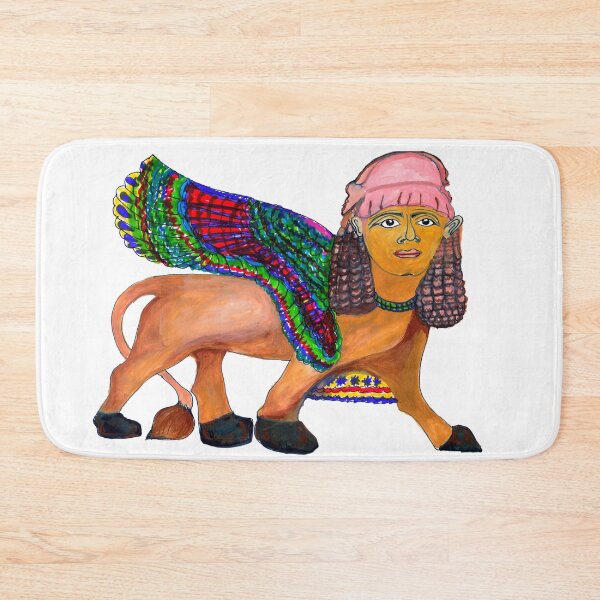 Item preview, mythological mesopotamian art style with imagination | triding sphinx of Nimrud watercolor painting   designed and sold by KARTICK DUTTA.