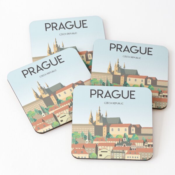 Item preview, prague, travel poter czech republic illustration art designed and sold by Arctic frame studio.