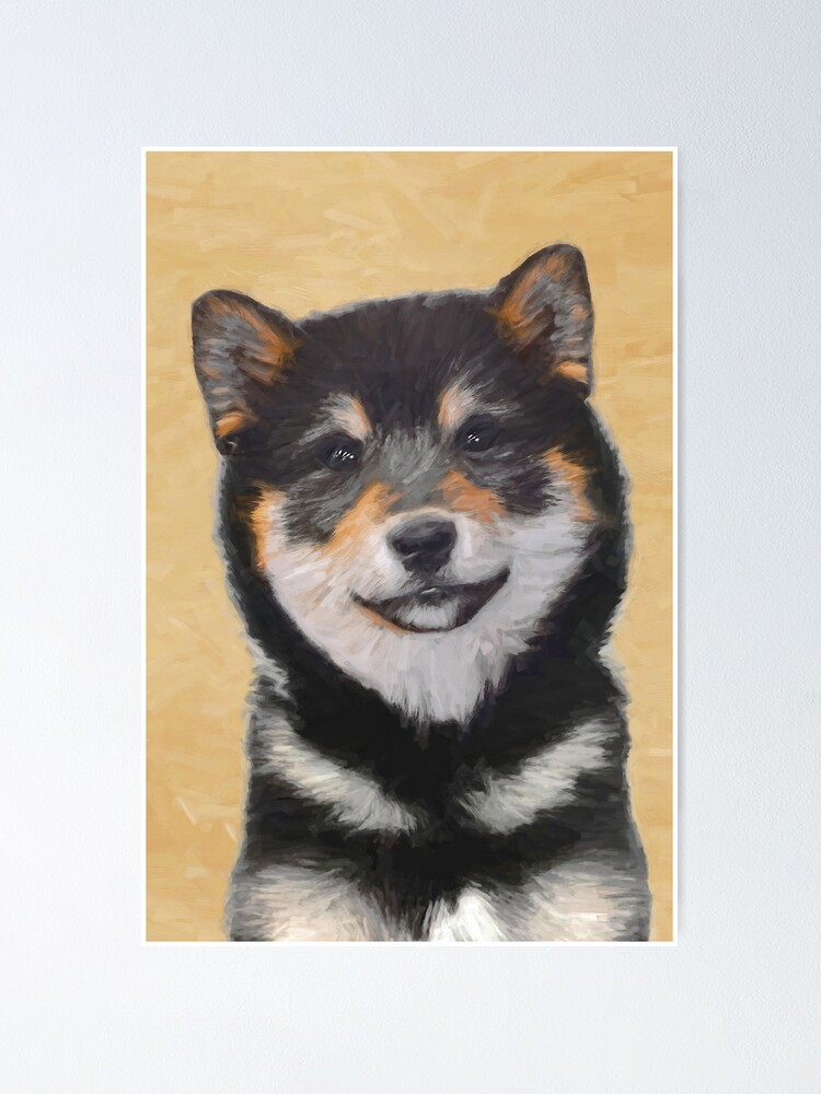 Shiba Inu Black And Tan Poster By Alpendesigns Redbubble