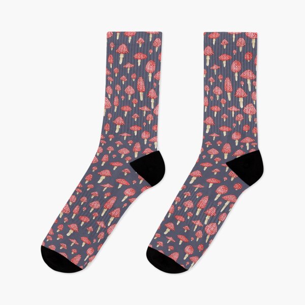 Item preview, Amanita Mushrooms Red on Grey designed and sold by dragonstarart.
