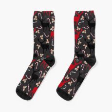 Christmas Deer Candy Leaf Pattern Socks