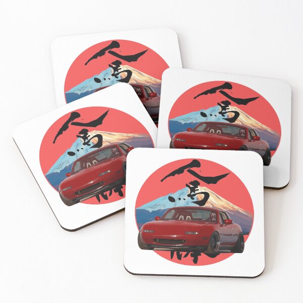 Item preview, Red NA Mazda Miata/MX-5 - Mount Fuji Jinba Ittai Roadster Life  designed and sold by mudfleap.